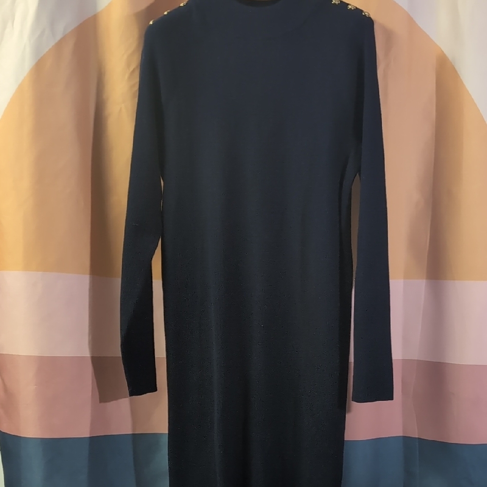 Double RLL Ralph Lauren Elegant Black Turtleneck Dress Size XL